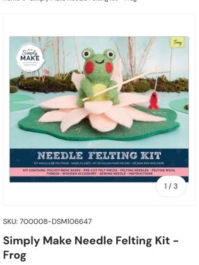 Simply Make Needle Felting Kit - Frog  - New In Box